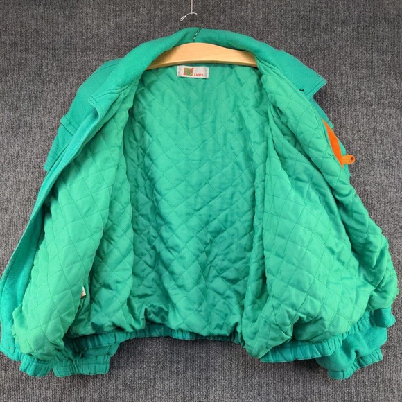Why And 1/2 Ladies Jacket Long Sleeve Green Actual 52x23 Shoulder Pads Funny Pig - Picture 5 of 14